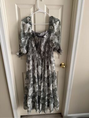 Baltic Born Fabian Jacquard Midi Dress - Dusty Sage